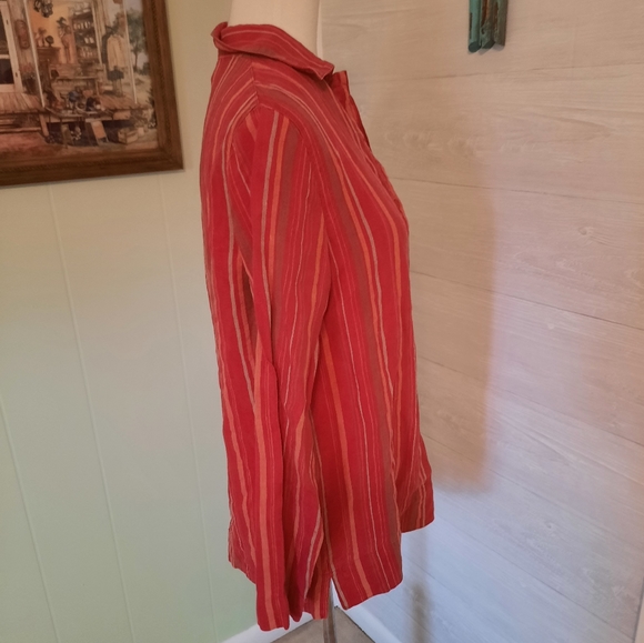 Chadwicks linen striped tunic top blouse sz 6 *R - Picture 3 of 4